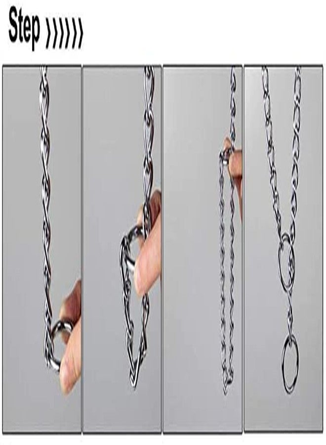 Pups&Pets Dogs Chrome Plated Diamond Cut Training Choke Chain Collars, Dog Neck Collar Belt for Large Heavy Dogs with 2 Metal End Circles for Dog Ring (24 Inch) - Image 3